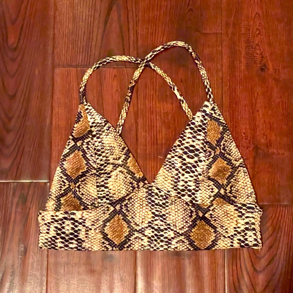 SHEIN snakeskin crop/bra top